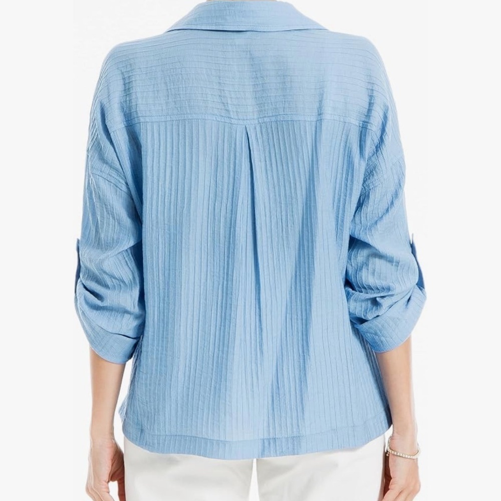 Max Studio Women’s Casual Blue Top Shirt Blouse MSRP $118 Small S NWT - Picture 4 of 6